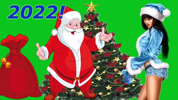 Дед Мороз, Снегурочка у елки новый год 2022