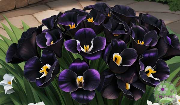 Темно-фиолетовые соцветия