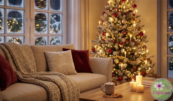 комната, елка, новый год