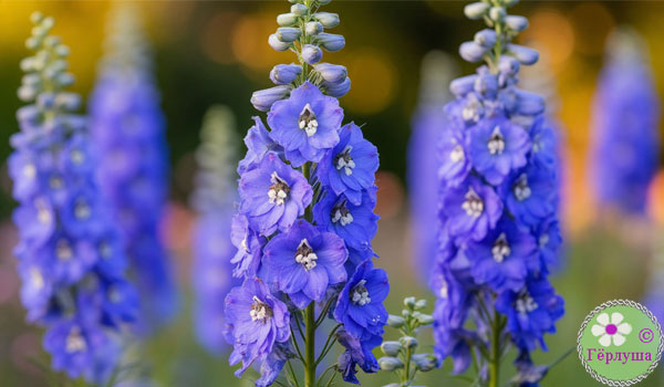 Дельфиниум на поле