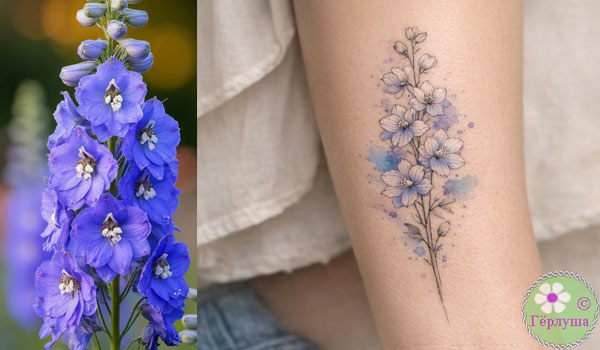 Татуировка с цветком на руке