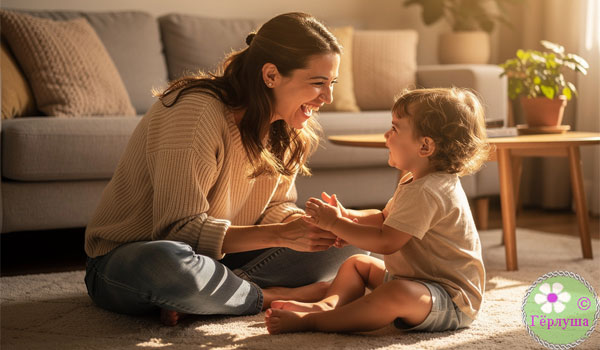 Мама играет с малышом