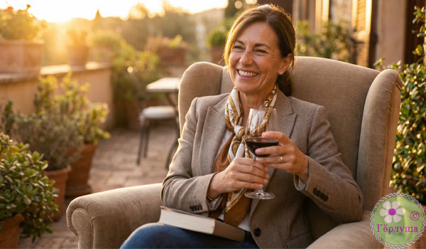 Женщина с книгой на коленях в кресле