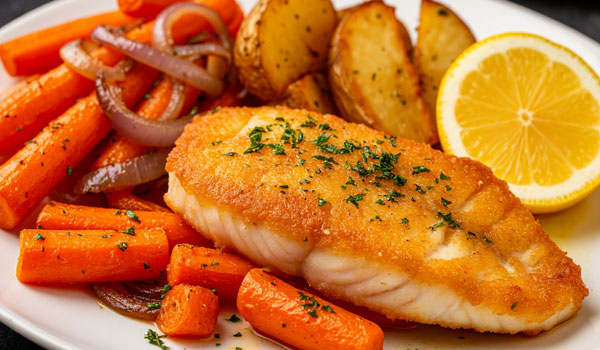 Рыба с овощным гарниром