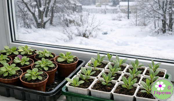 Рассада цветов в феврале